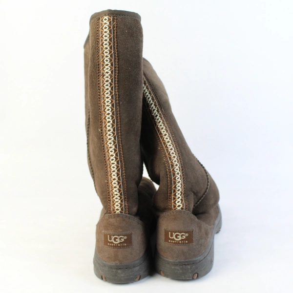 UGG Australia Dark Brown Ultimate Suede Winter Boot Rubber Sole Women Size W7