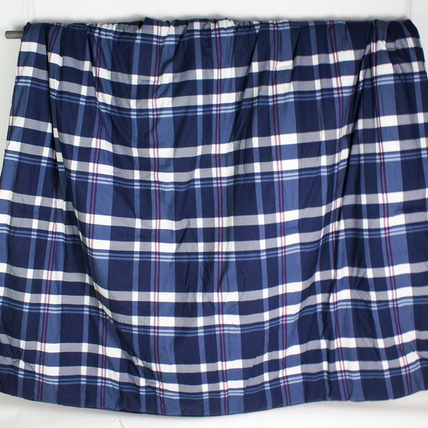 Queen Bedding Set of 3 Nautica 2 Pillowcases & Comforter Navy Blue Plaid