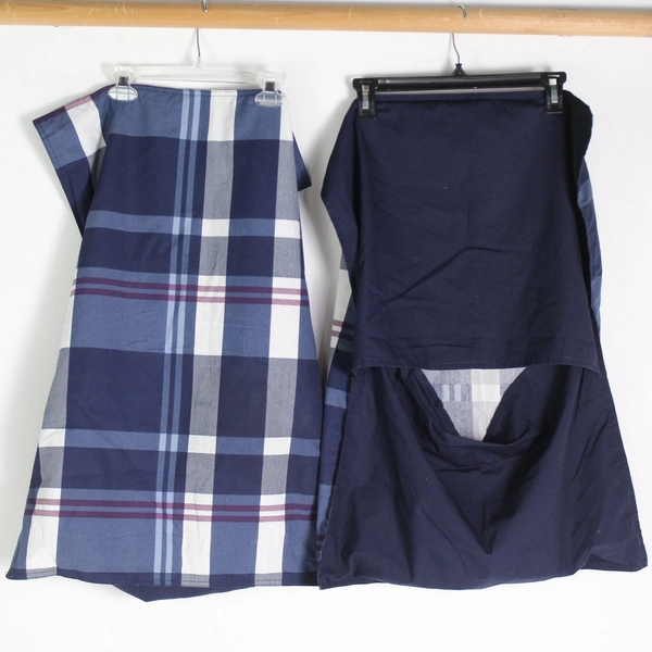 Queen Bedding Set of 3 Nautica 2 Pillowcases & Comforter Navy Blue Plaid