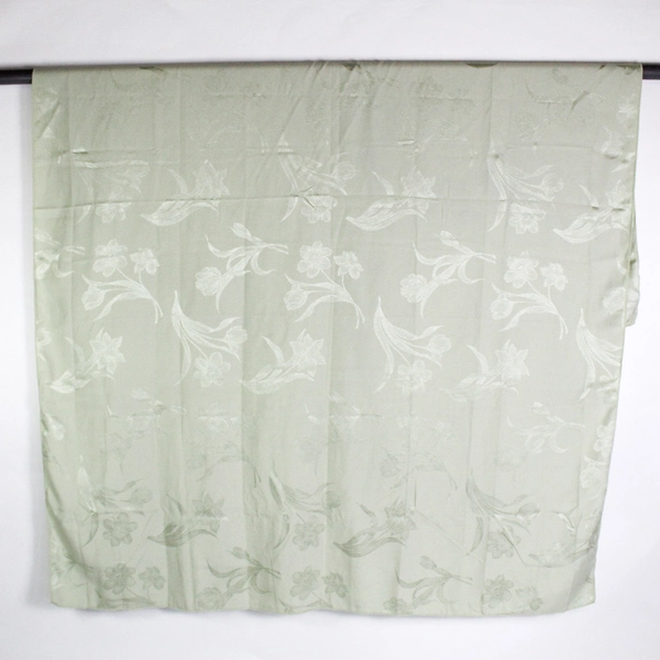 Light Green Floral Embroidered Tablecloth 83" x 59"