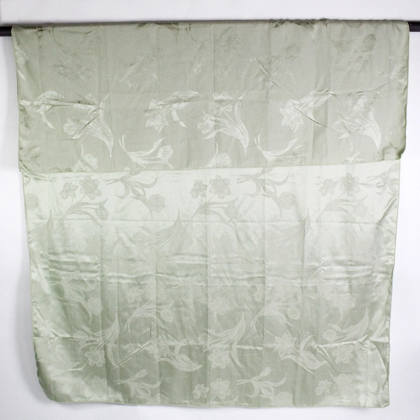 Light Green Floral Embroidered Tablecloth 83" x 59"