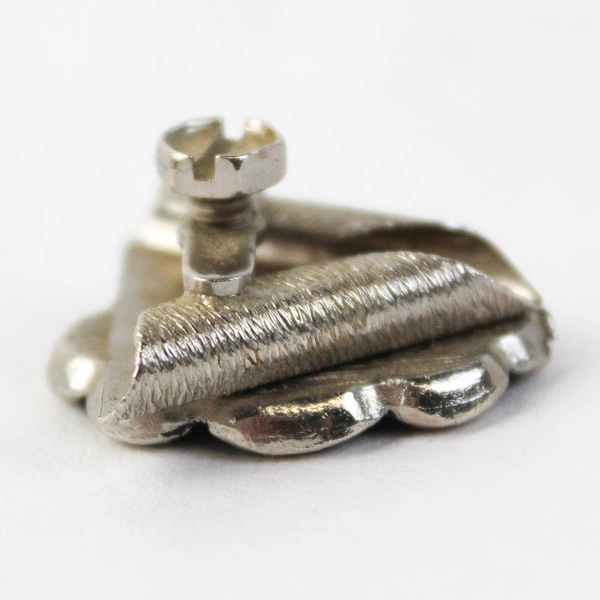 Pair of Vintage Square Dancing Collar Tips Round Silver with Black Background