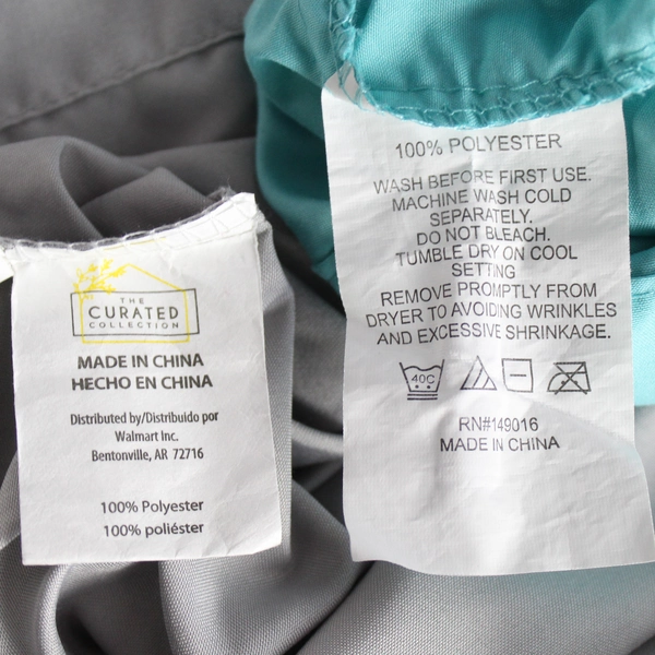 Lot of 4 Gray and Blue Queen Sized Pillowcases 20" x 30"