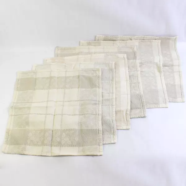 Set of 6 Unbranded Cotton Dish Towel Floral Pattern Simple Square 16" x 16"