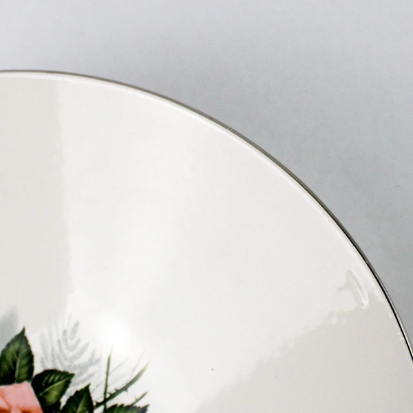 Taylor Smith Taylor Summer Rose Platinum Round Vegetable Bowl 10 inch