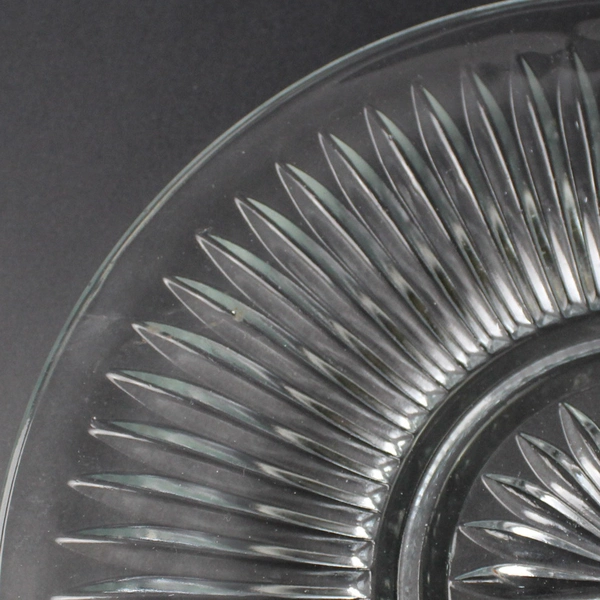 Set of 3 Vintage Clear Starburst Pattern Plates 10 Inch