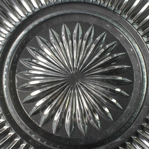 Set of 3 Vintage Clear Starburst Pattern Plates 10 Inch