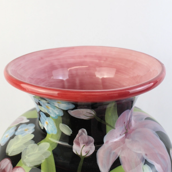 Certified International Lesal Studio Large Ceramic Hand Painted Tulip Vase  16”