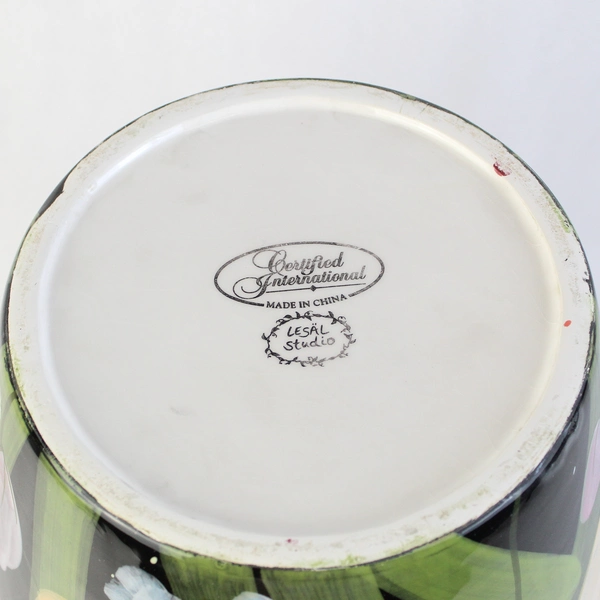 Certified International Lesal Studio Large Ceramic Hand Painted Tulip Vase  16”