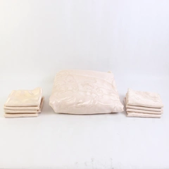 Lot of 10 Table Cloth 67.5"x106" & Square Napkins 21" x 21" Dusty Pink