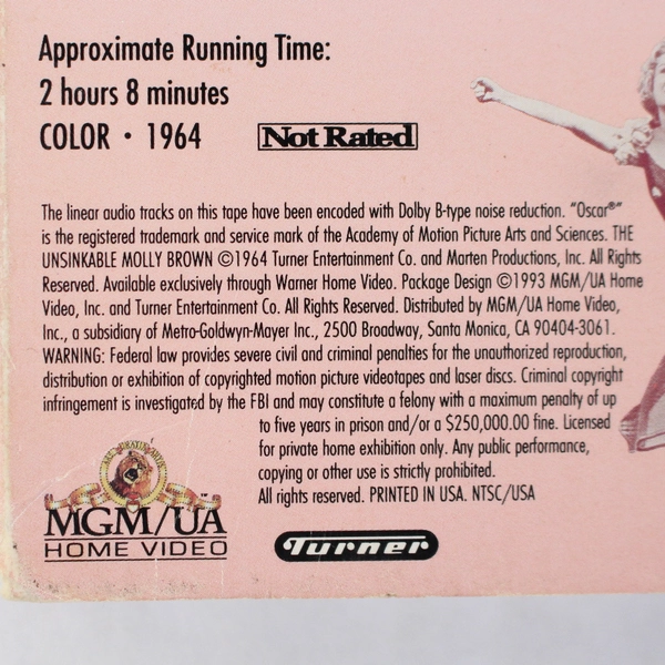 The Unsinkable Molly Brown VHS 1964