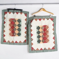 Set of 2 Matching Handmade Quilt Pillowcase Sham 23" x 28" Cotton Multicolor
