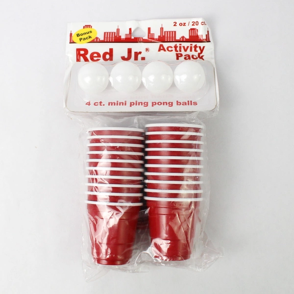 Red Jr. Activity Pack  20 Mini 2 Oz Cups & 4 Mini Ping Pong Balls
