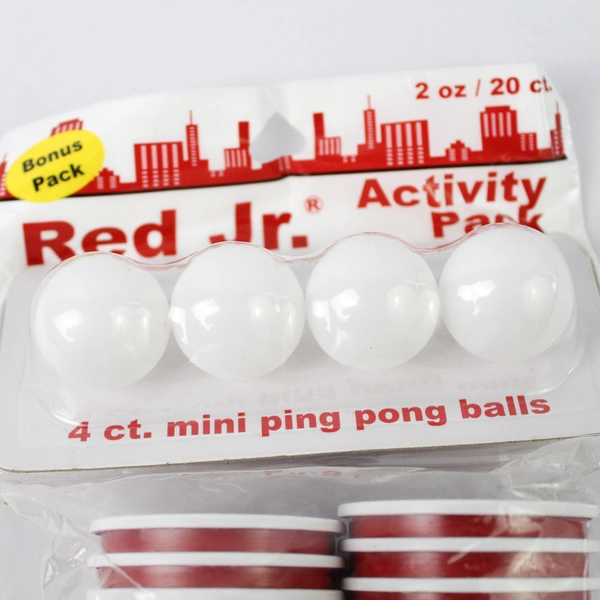 Red Jr. Activity Pack  20 Mini 2 Oz Cups & 4 Mini Ping Pong Balls