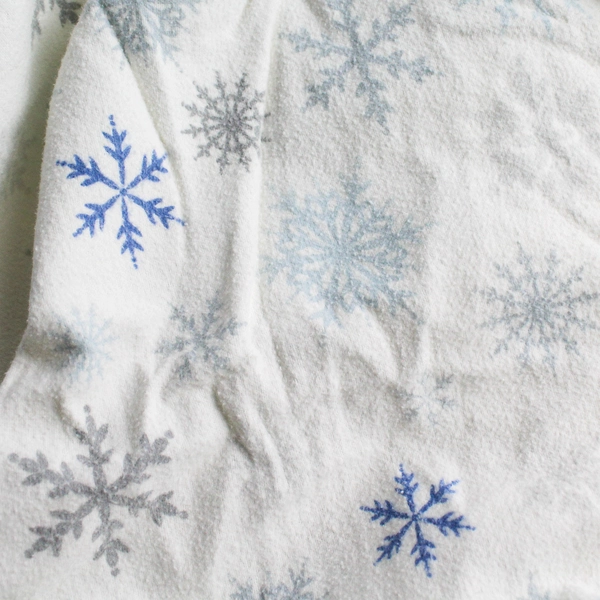 Mainstays White Snowflake Pattern Queen Cotton Flat Sheet