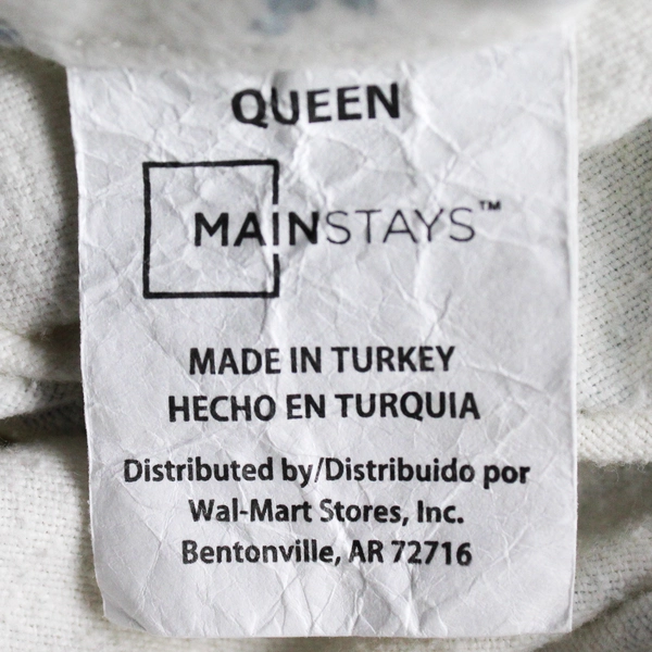 Mainstays White Snowflake Pattern Queen Cotton Flat Sheet