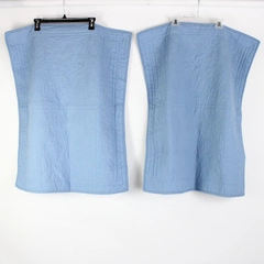 Set of 2 Quilted Pillow Cover Blue Cotton Elegant Life 20x26 PREOWNED