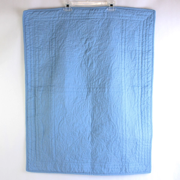 Set of 2 Quilted Pillow Cover Blue Cotton Elegant Life 20x26 PREOWNED