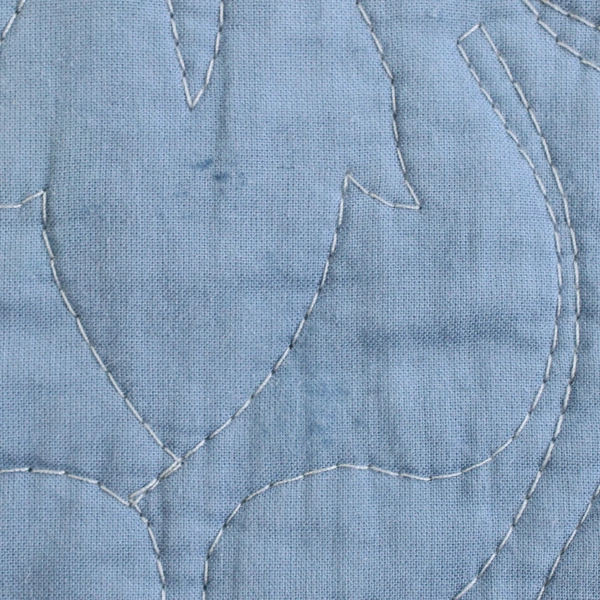 Set of 2 Quilted Pillow Cover Blue Cotton Elegant Life 20x26 PREOWNED