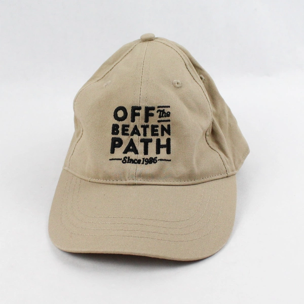 Embroidered Baseball Hat Cap 'Off The Beaten Path Since 1986' Beige 100% Cotton