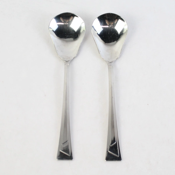 Set of 2 Oneida Silver Ledges Stainless Steel Sugar Spoons