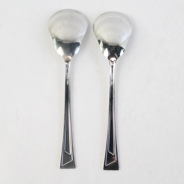Set of 2 Oneida Silver Ledges Stainless Steel Sugar Spoons