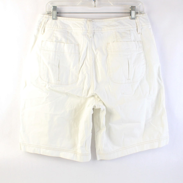 Eddie Bauer Capris Shorts Blakely Fit Chino White Roll Hem Women's Size 10