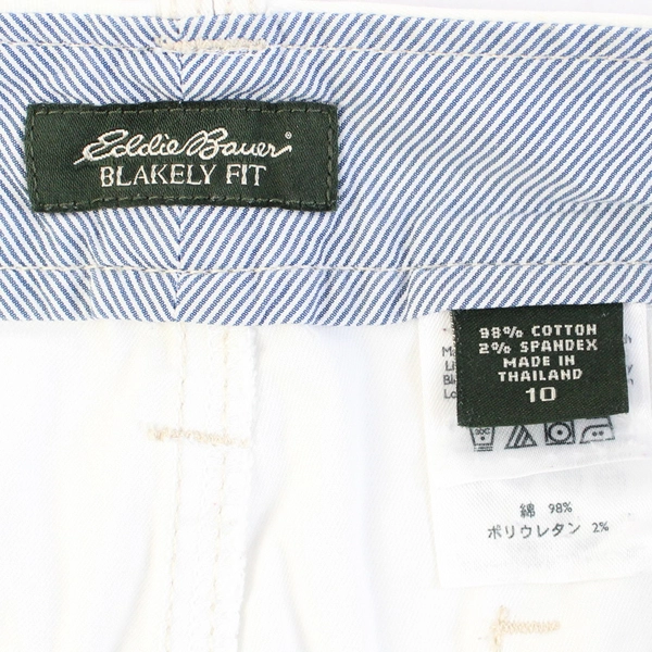 Eddie Bauer Capris Shorts Blakely Fit Chino White Roll Hem Women's Size 10