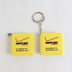 Lot of 2 Yellow Verizon Keychain Measuring Tapes 39 Inches
