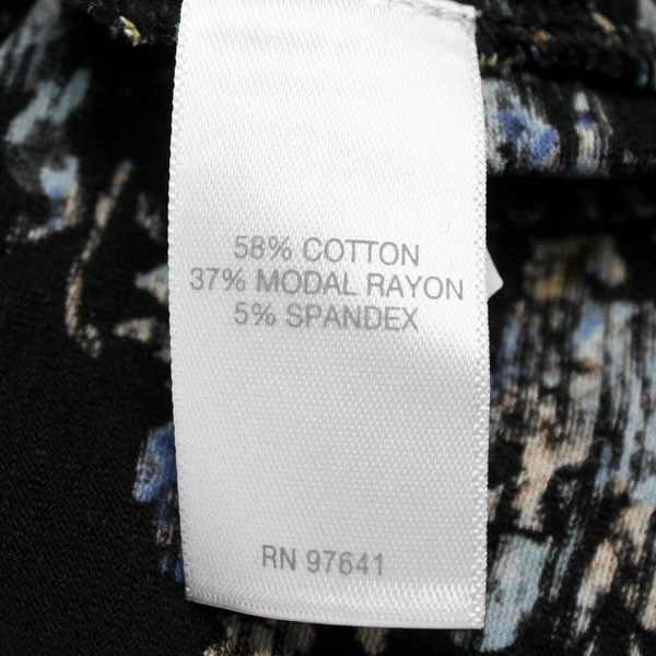 J. Jill Black Blue and Yellow Floral Tiered Long-Sleeved Top Women's Large