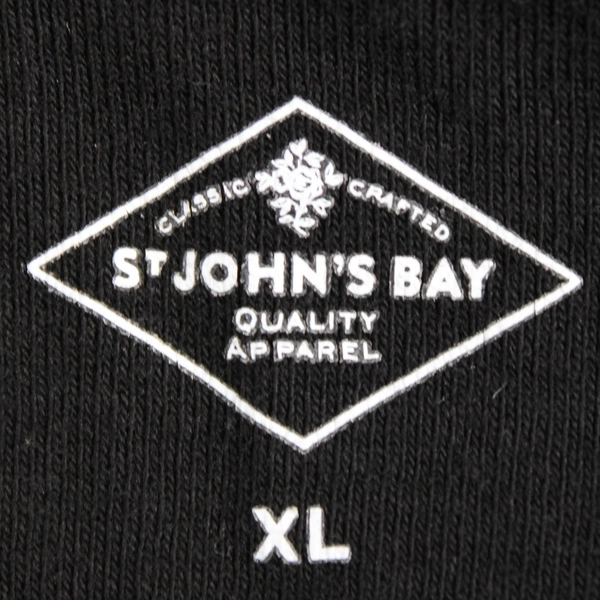 St. John's Bay Solid Black Long-Sleeved Cotton Shirt Women's Size XL
