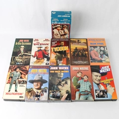 Lot of 11 John Wayne Film VHS Tape Film Assorted