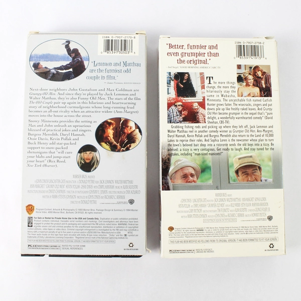 Grumpy Old Men & Grumpier Old Men VHS Tapes PG-13 Movies