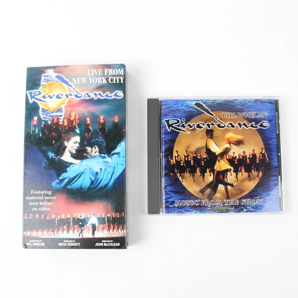Set of 2 Riverdance CD VHS Tape Bill Whelan 