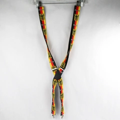 Unbranded Germany Print Clip Adjustable Elastic Men's X Back Suspenders