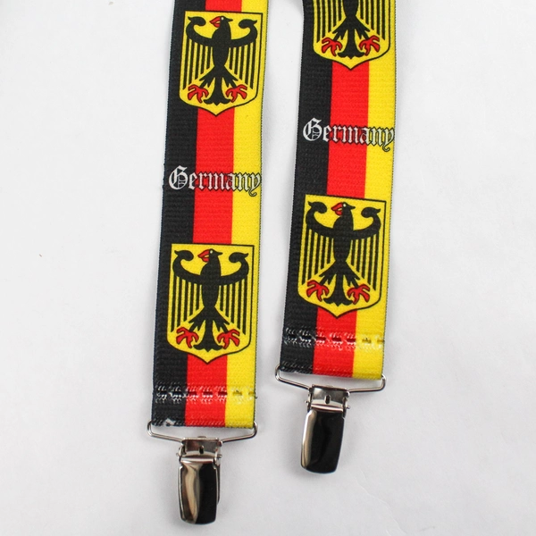Unbranded Germany Print Clip Adjustable Elastic Men's X Back Suspenders
