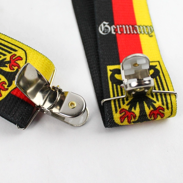 Unbranded Germany Print Clip Adjustable Elastic Men's X Back Suspenders