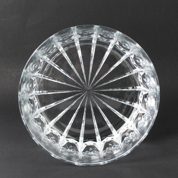 KIG Straight Sided Clear Salad Bowl Cut Pattern starburst Center 6.75 Inch