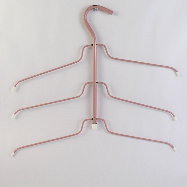 Lot of 4 Metal 3-Tiered Clothes Hangers For Shirts