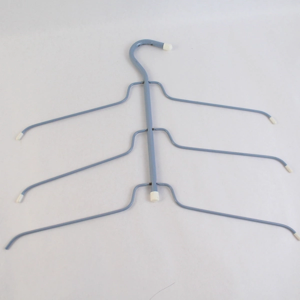 Lot of 4 Metal 3-Tiered Clothes Hangers For Shirts