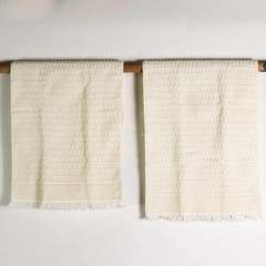 Vintage Set Of 2 Fieldcrest Beige Hand Towels 16" x 29"