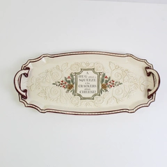 Grasslands Road Ceramic Christmas Appetizer Cracker Cheese Tray 