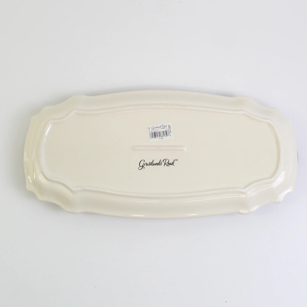 Grasslands Road Ceramic Christmas Appetizer Cracker Cheese Tray 