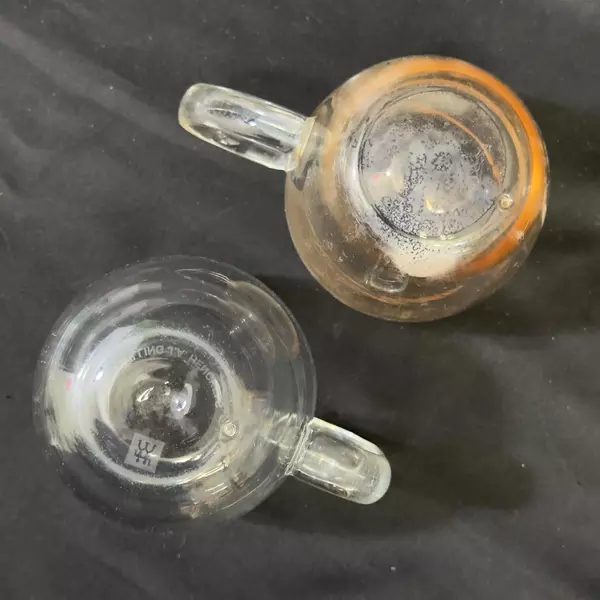 Set of 2 Double Walled Clear Glass Coffee Mugs Cups 4.5 inch