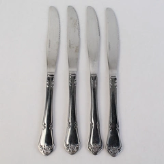 Set of 4 Oneida Arbor Rose Stainless Steel Solid Dinner Knives