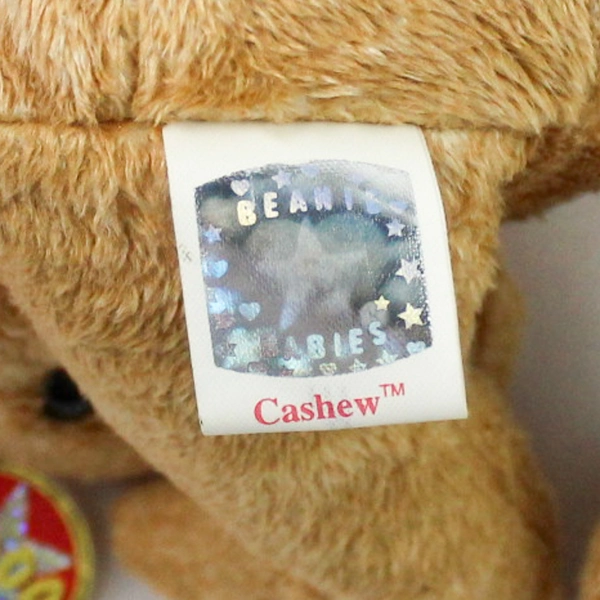 Ty Beanie Baby Cashew The Bear 2000 Brown Bear Plush Toy Doll with Tag