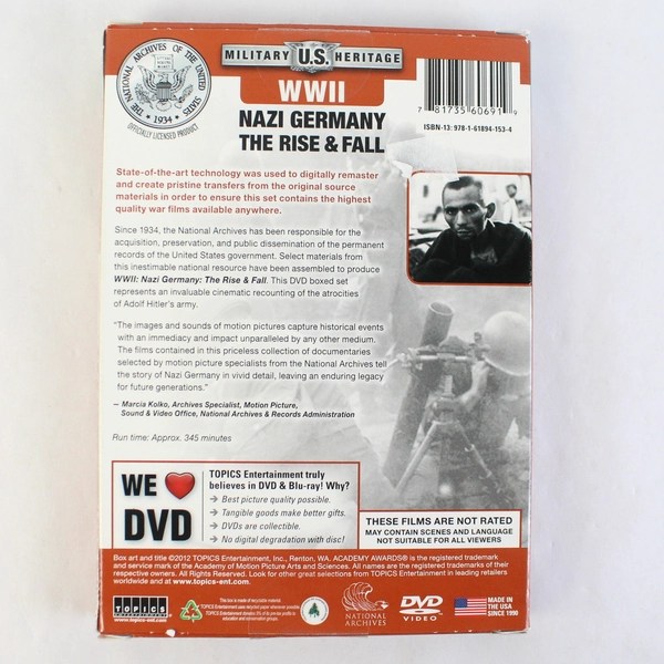 WWII: Nazi Germany The Rise Fall DVD 2012 4-Disc Set Blu-Ray
