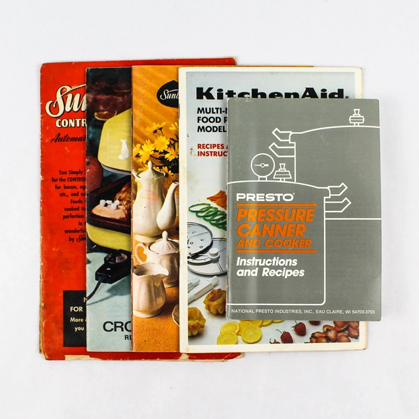 Vintage Lot Of 5 Instructions & Recipe Books For Different Kitchen Gadgets