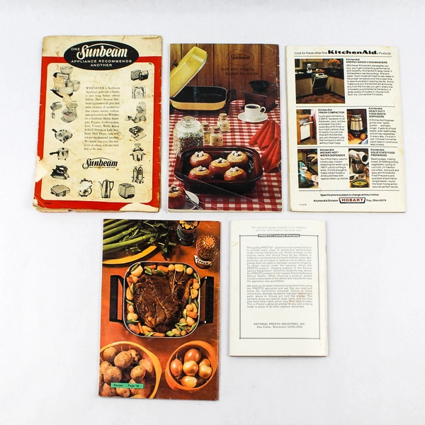 Vintage Lot Of 5 Instructions & Recipe Books For Different Kitchen Gadgets