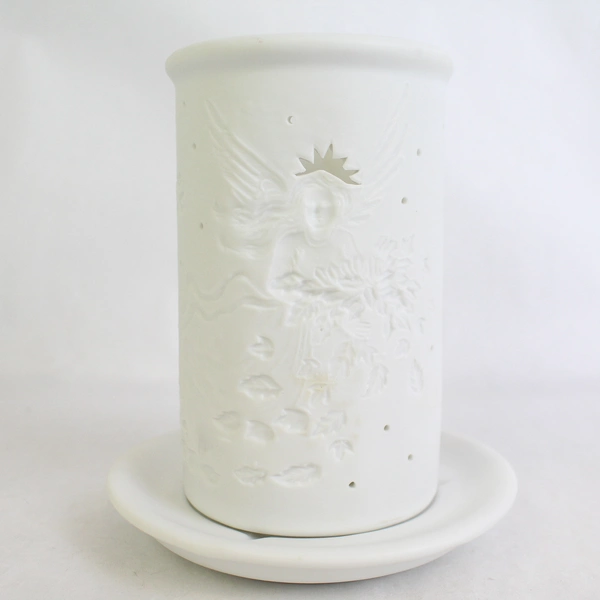 Midwest of Cannon Falls 2 Piece White Resin Christmas Fairy Candle Lamp 